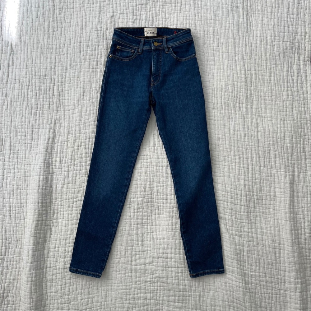 Sezane Slim Parfait Jeans Denim Blue 24 NWOT - Picture 2 of 11